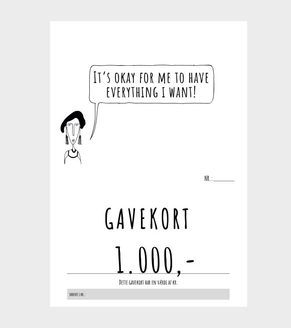 Gavekort - Gift card 1.000 DKK