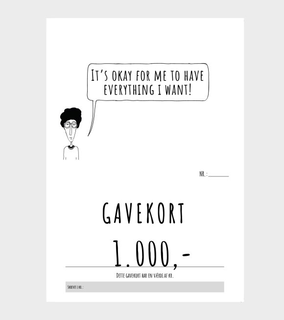 Gavekort - Gift card 1.000 DKK