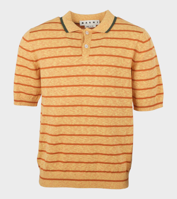 Marni - Striped Polo Knit Orange 