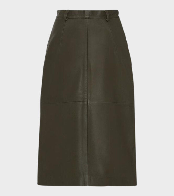 Remain - Bellis Leather Skirt Green 