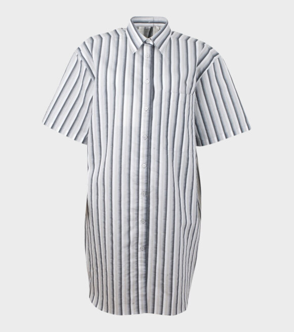 Acne Studios - Daile Fil a Fil Stripe Shirt Dress Grey