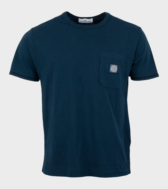 Stone Island - T-Shirt Compass Logo Blue