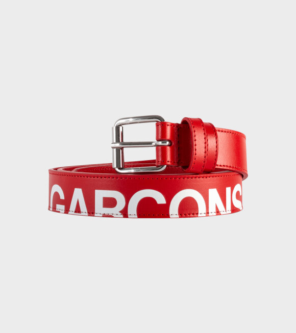 Comme des Garcons Wallet - Huge Logo Belt Red