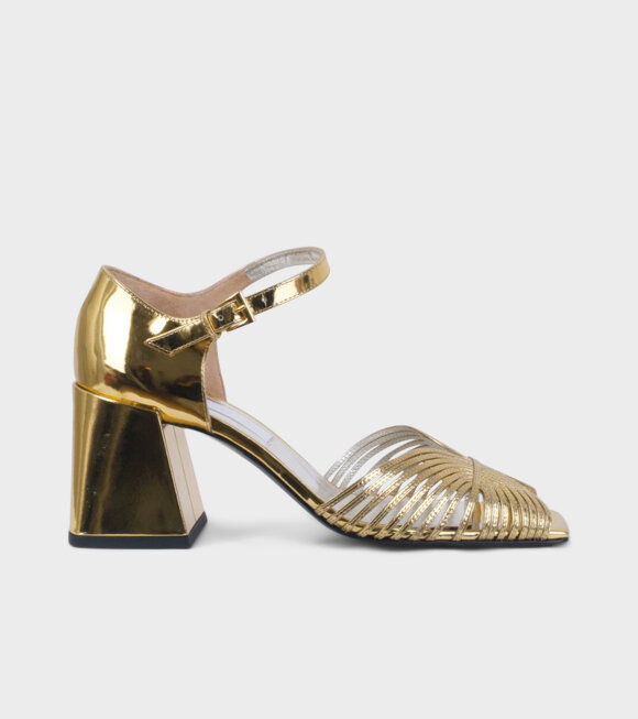 Suzanne Rae - High 70s Strappy Sandal Gold 