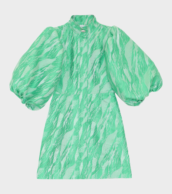 Ganni - Jacquard Mini Dress Green