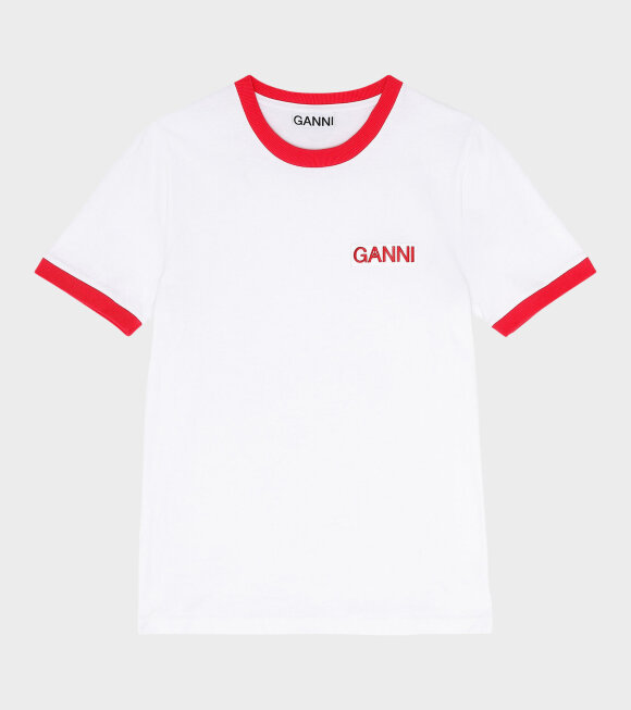 Ganni - Basic Cotton Jersey T-shirt White
