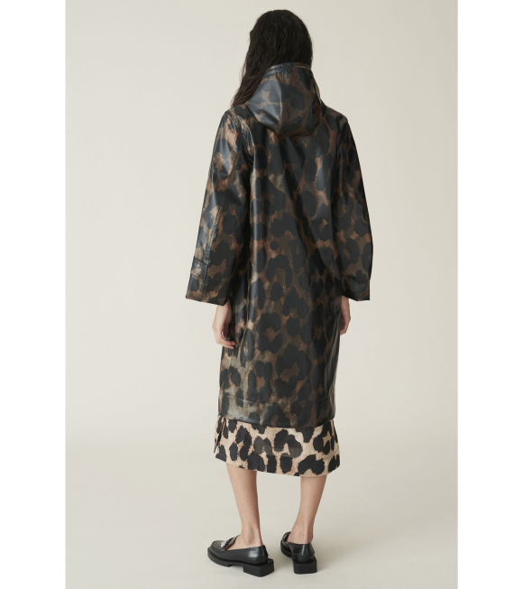 Ganni - Thermoshell Raincoat Leopard