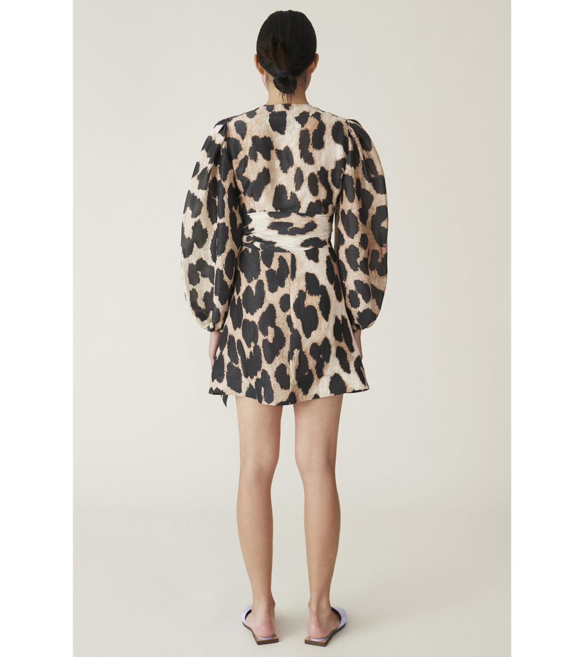 Ganni Silk Wrap Dress Leopard - dr. Adams
