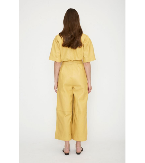 Remain - Dalmine Leather Jumpsuit Yellow 