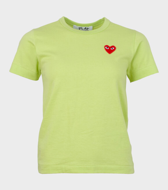 Comme des Garcons PLAY - W Red Heart T-shirt Lime Green