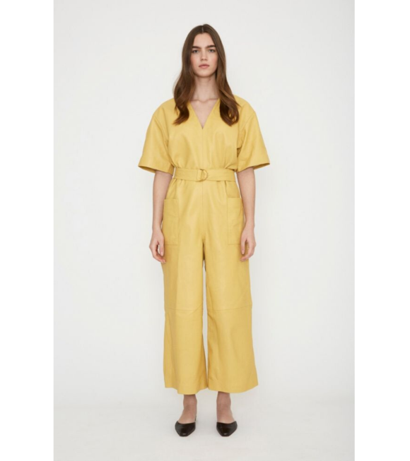 Remain - Dalmine Leather Jumpsuit Yellow 