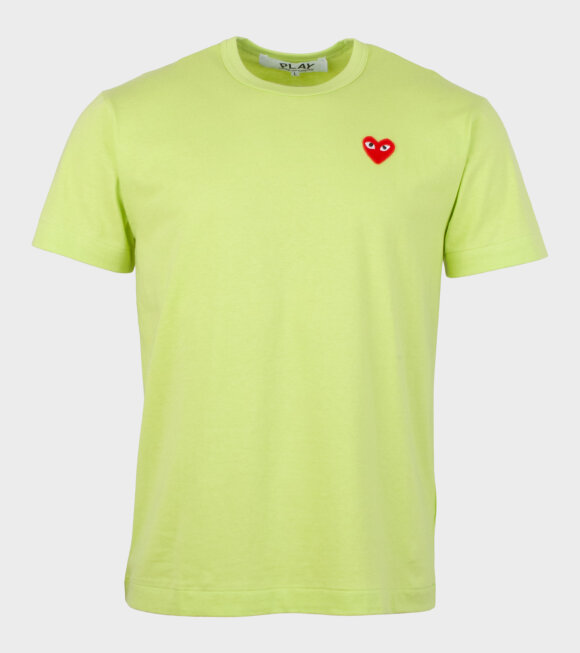 Comme des Garcons PLAY - M Red Heart T-shirt Lime Green