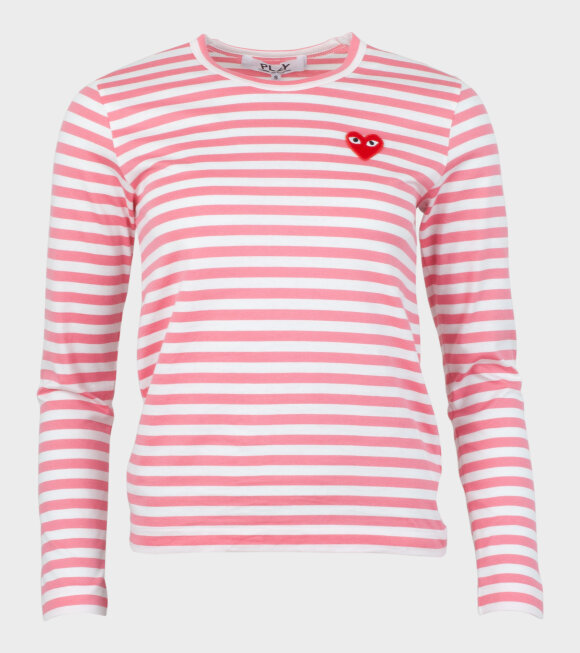 Comme des Garcons PLAY - W Striped LS T-shirt Pink