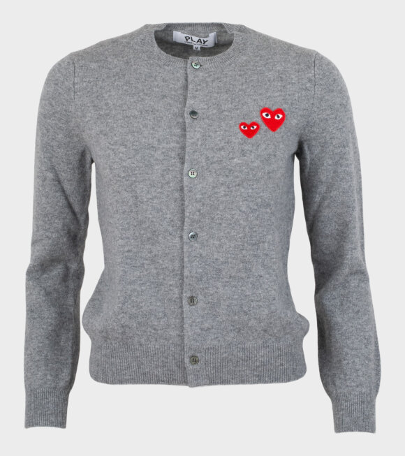 Comme des Garcons PLAY - W Double Heart Cardigan Grey