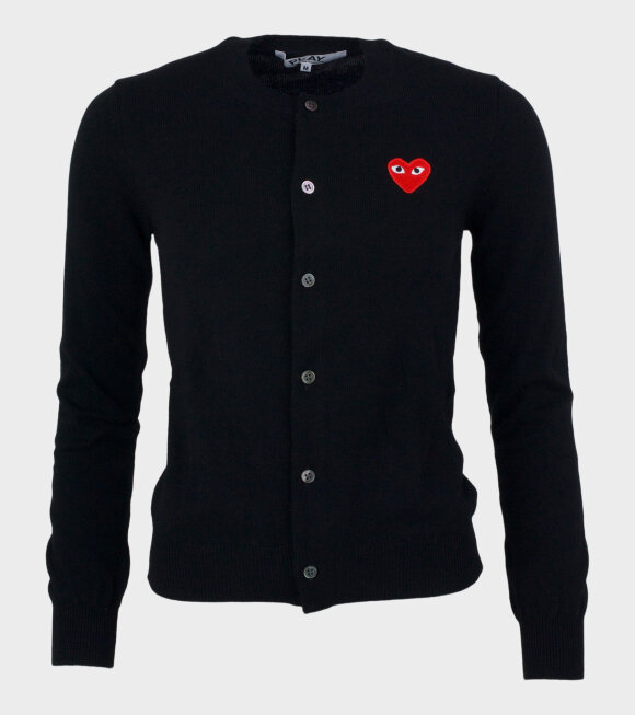 Comme des Garcons PLAY - W Red Heart Cardigan Black