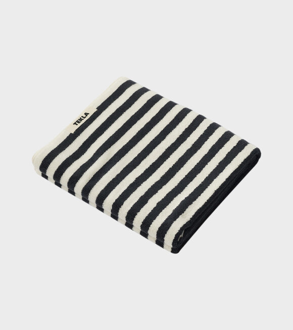 Tekla - Bath Towel 70x140 Black Stripes