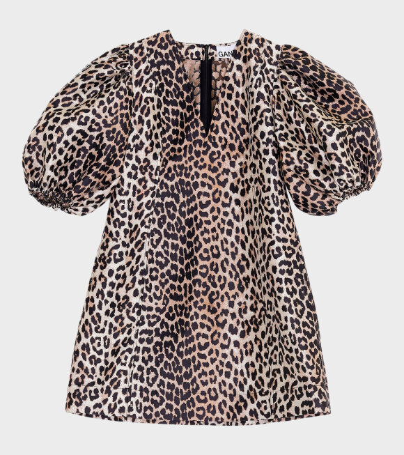 Ganni - Mini Dress Phantom Leopard