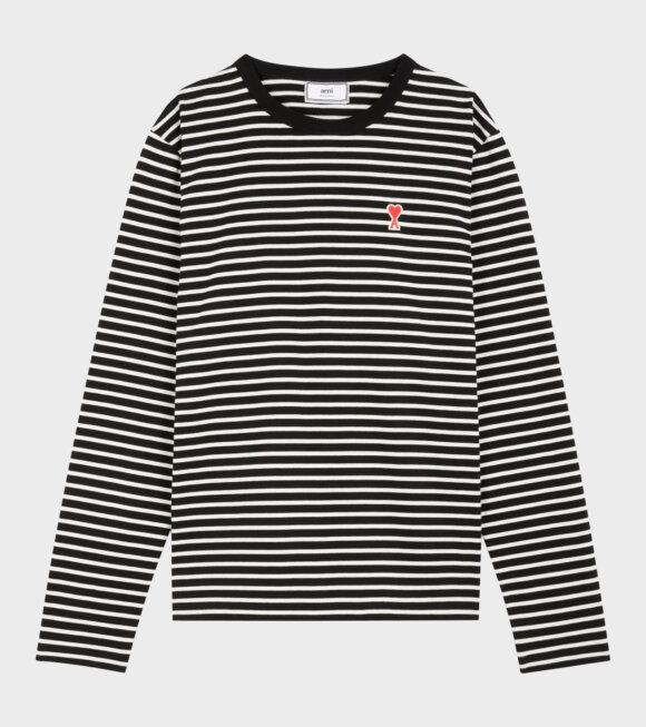 AMI - Ami de Coeur Striped T-shirt Black/White