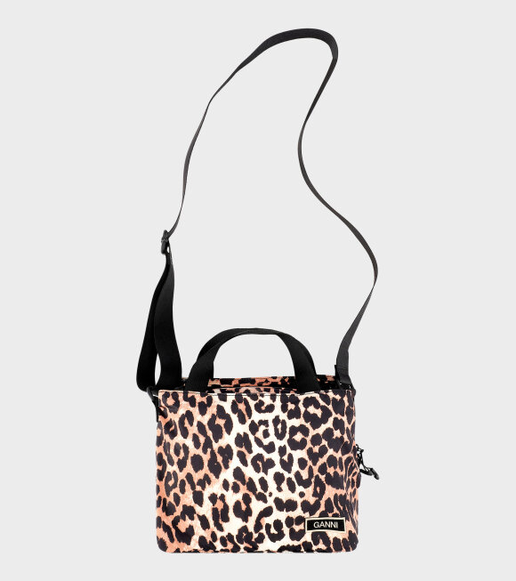Ganni - Top Handle Bag Leopard Brown