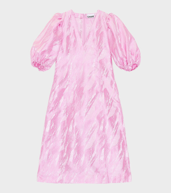 Ganni - Ballon Sleeve Dress Pink