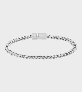 Rounded Curb Bracelet Thin Silver