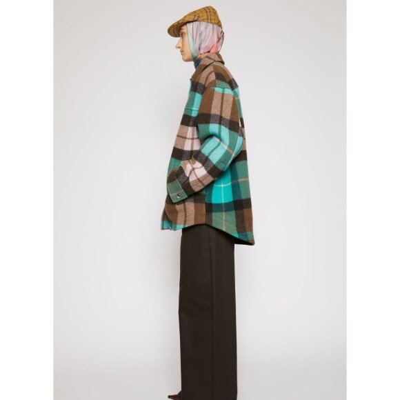 Acne Studios - Checked Overshirt Turquoise/Brown