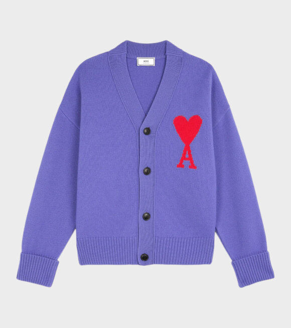 AMI - Ami de Coeur Knit Cardigan Purple