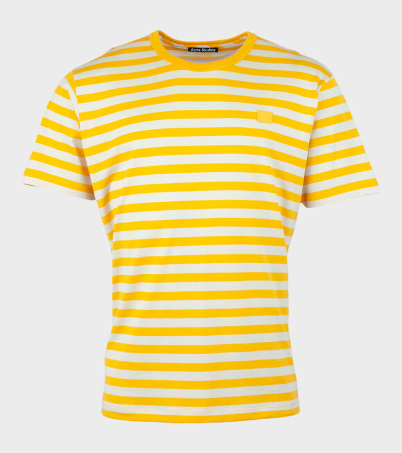 Acne Studios - Nash Stripe Face T-shirt Yellow