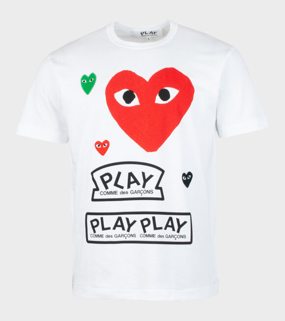 Comme des Garcons PLAY - M Mixed Hearts T-shirt White