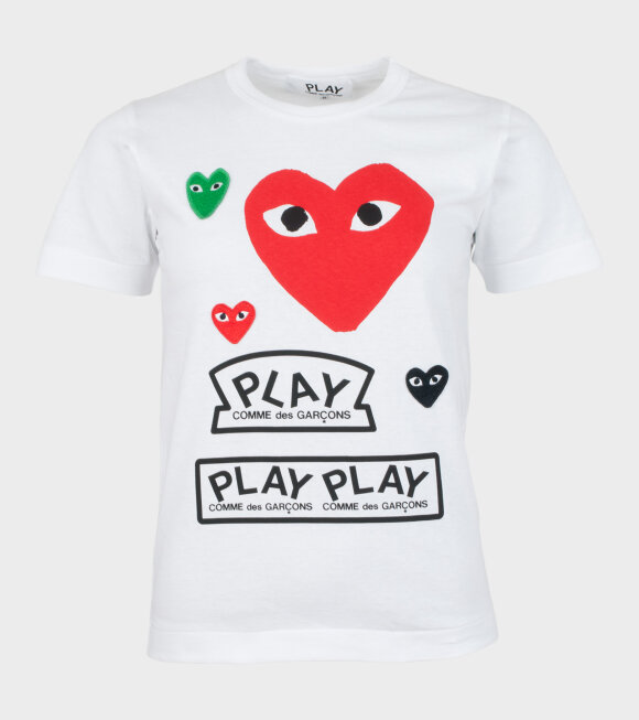 Comme des Garcons PLAY - W Mixed Hearts T-shirt White