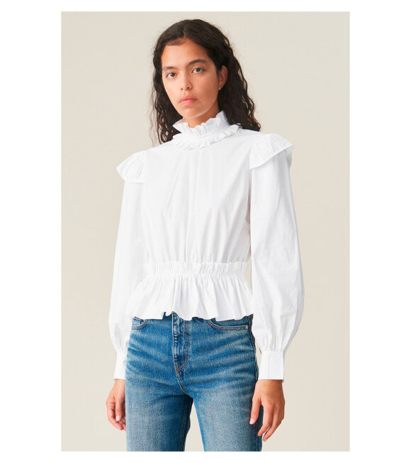 Ganni - Cotton Poplin Shirt White
