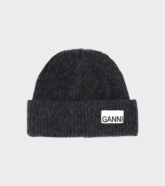 Ganni - Recycled Wool Knit Hat Grey