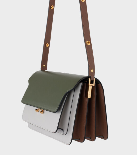 Marni - Medium Trunk Bag Emerald/Pelican/Gold Brown
