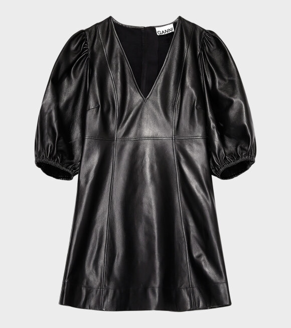 Ganni - Lamb Leather Dress Black