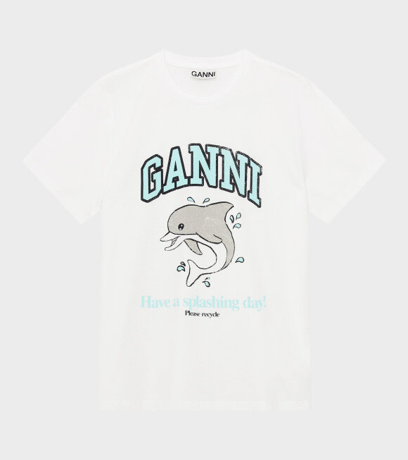 Ganni - Basic Cotton T-shirt Splashing White