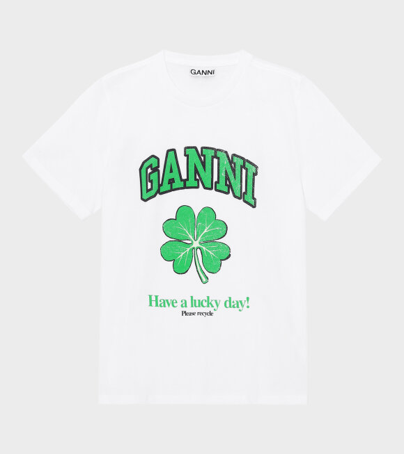 Ganni - Basic Cotton T-shirt Lucky White