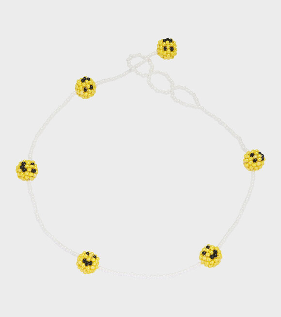 Pura Utz - Smiley Necklace White/Yellow 