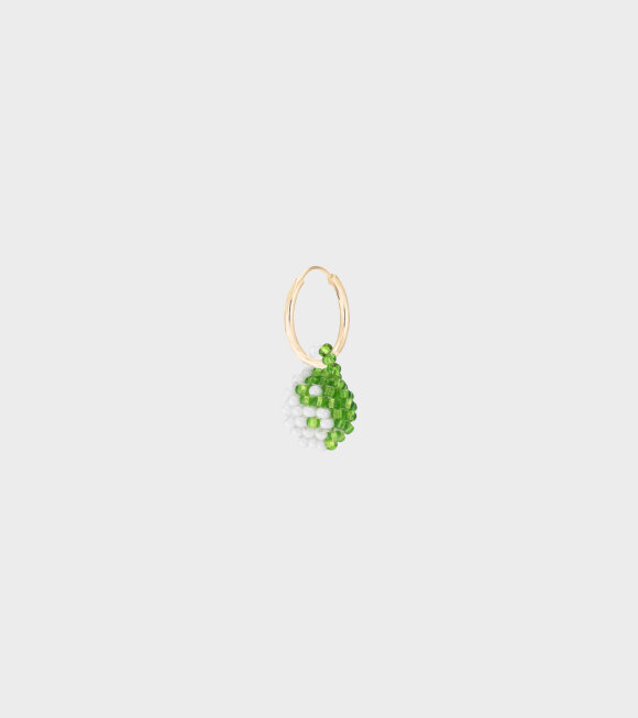 Pura Utz - Mini Yin Yang Earring Green/White
