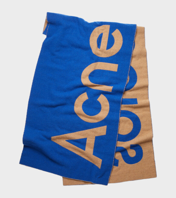 Acne Studios - Jacquard Logo Scarf Blue/Beige
