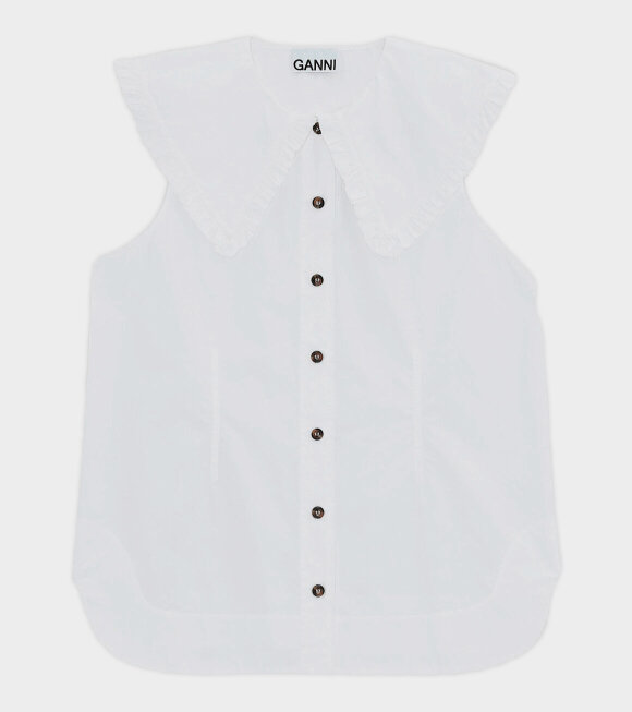 Ganni - Cotton Poplin Vest White