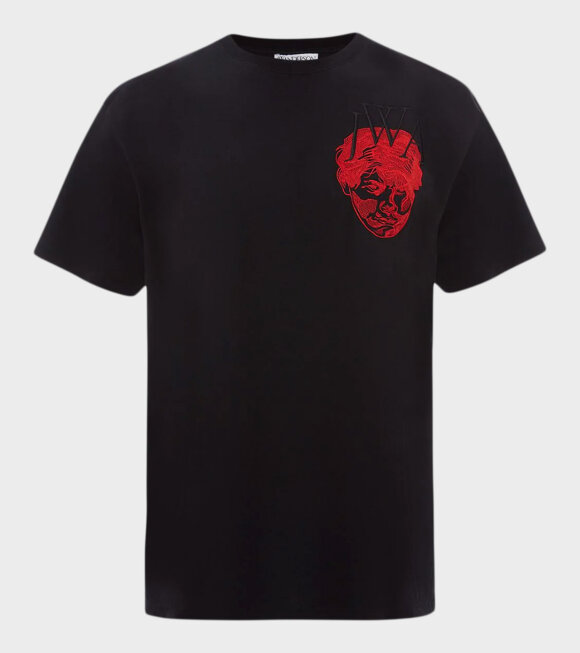 JW Anderson - Embroidered Face JWA T-shirt Black