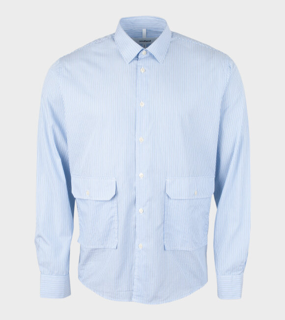 Soulland - Niel Shirt White/Blue Stripes
