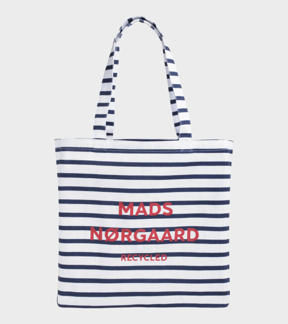 Mads Nørgaard  - Athene Recycled Boutique Striped White/Navy 