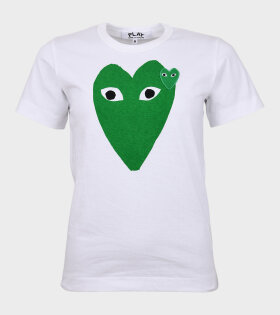 Comme des Garcons PLAY - W Green Big Heart T-shirt White