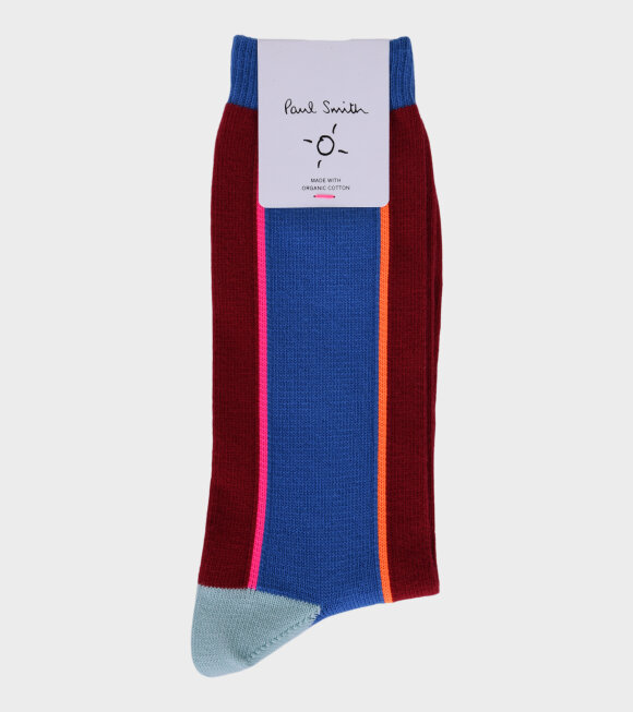 Paul Smith - Men Socks Vertical Block Multi Red/Blue