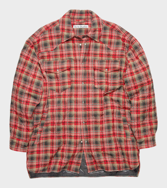 Acne Studios - Quilted Overshirt Dark Grey/Red