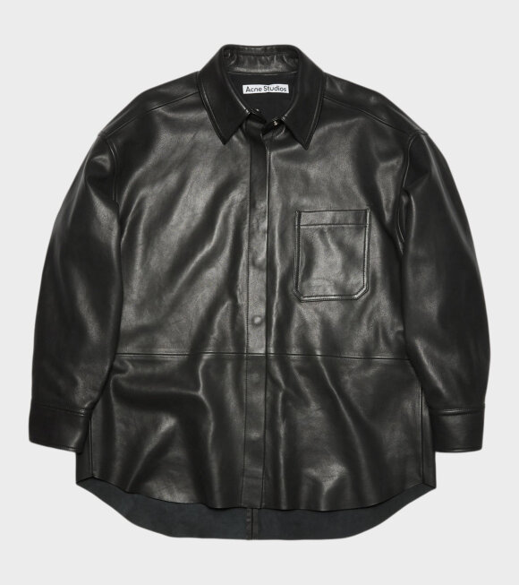 Acne Studios - Leather Overshirt Black 