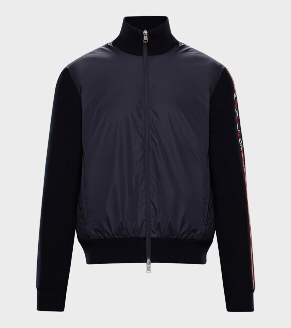Moncler - Cardigan Tricot Logo Blue/Red