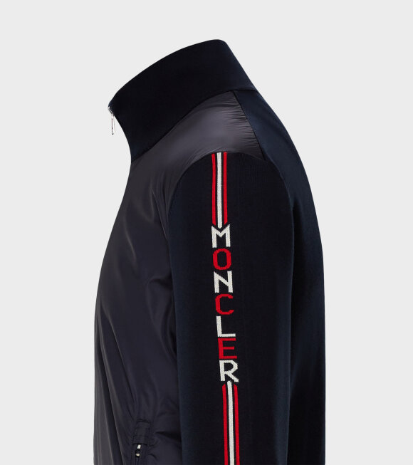 Moncler - Cardigan Tricot Logo Blue/Red
