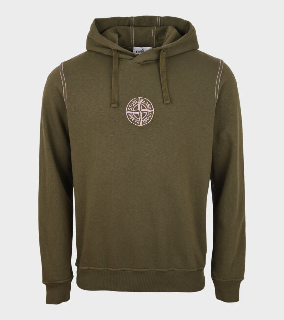 Stone Island - Embroidered Compas Hoodie Green